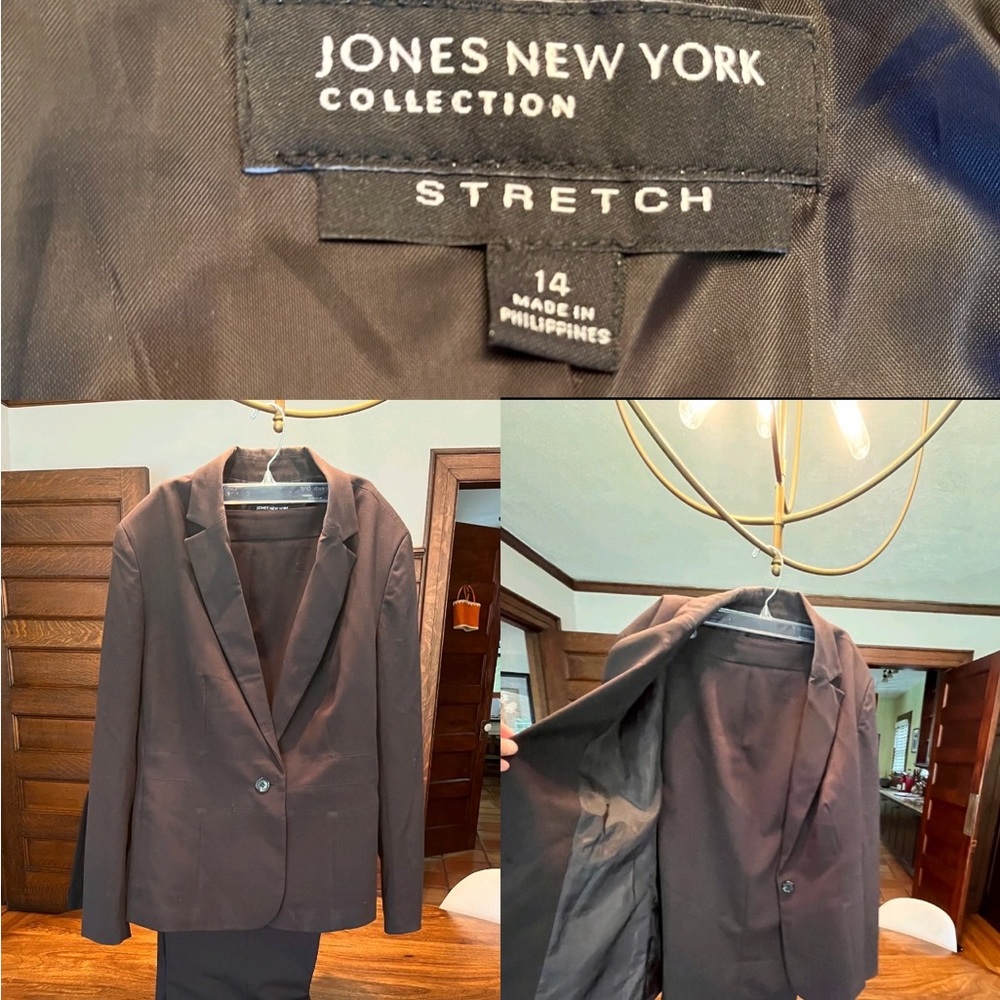 Jones New York size 14 brown business 2-piece suit. Fully lined.